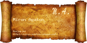 Miron Agaton névjegykártya